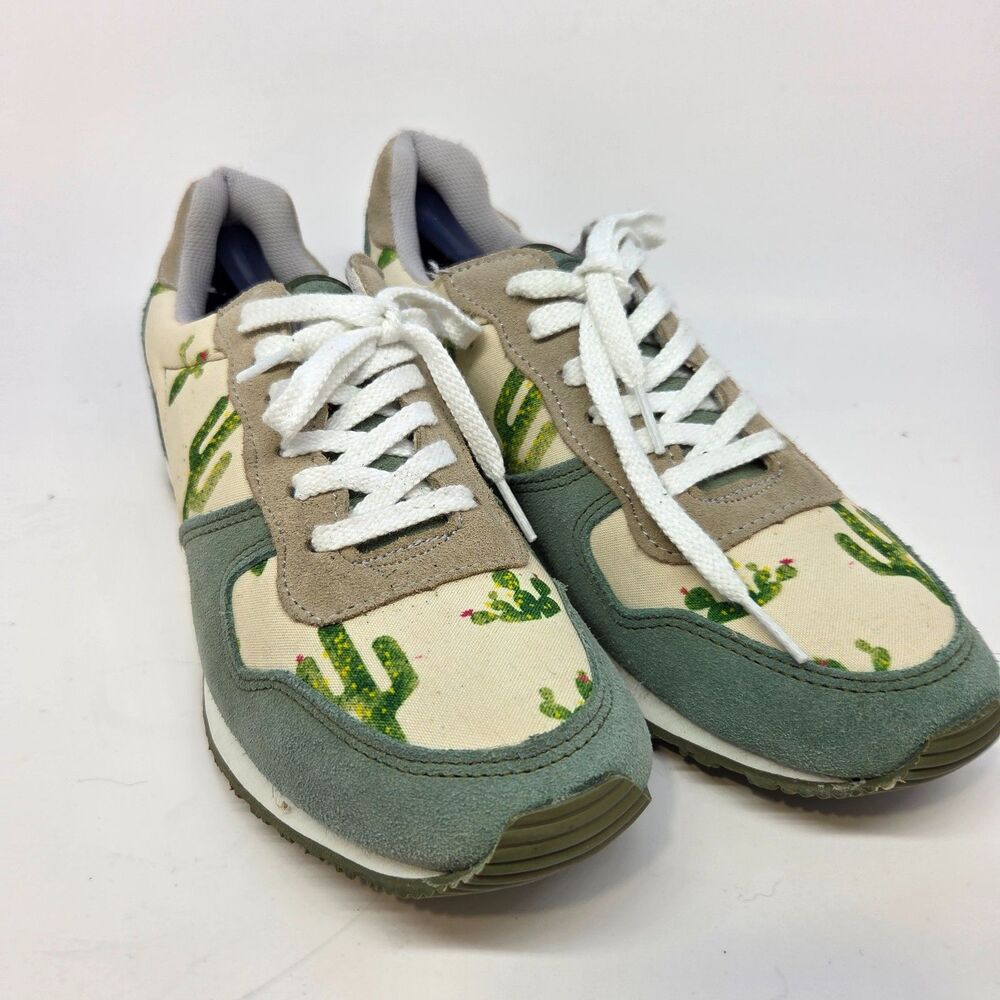 Inkkas Prickly Jogger Multicolor Green Cactus Athletic Shoes Mens 10 -Womens 12